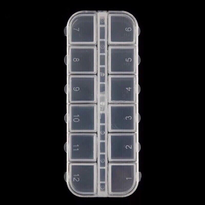 Hộp đựng đá nail, khay đựng đá 12 ô
