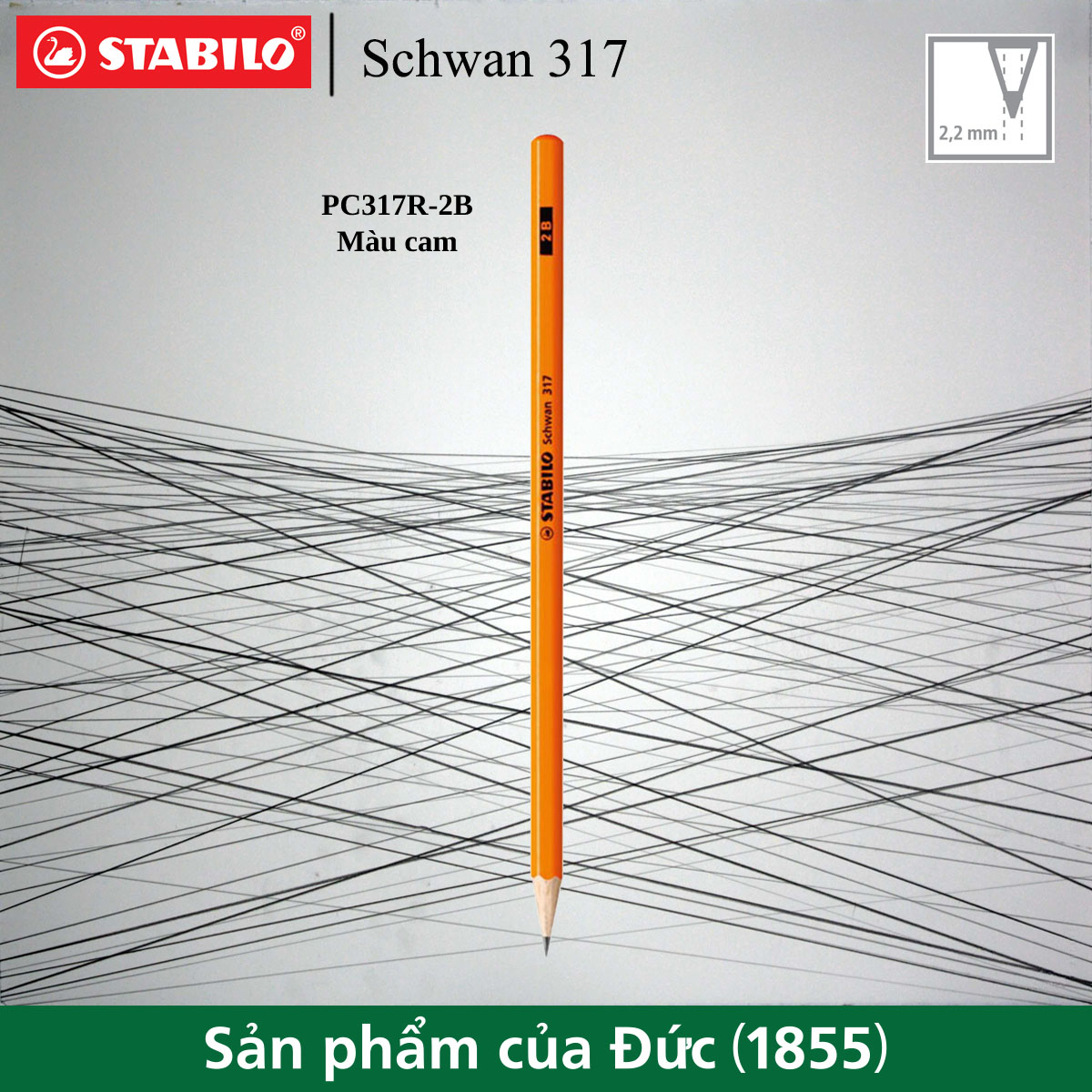 Bút chì gỗ STABILO Schwan neon 317 (PC317-2B)