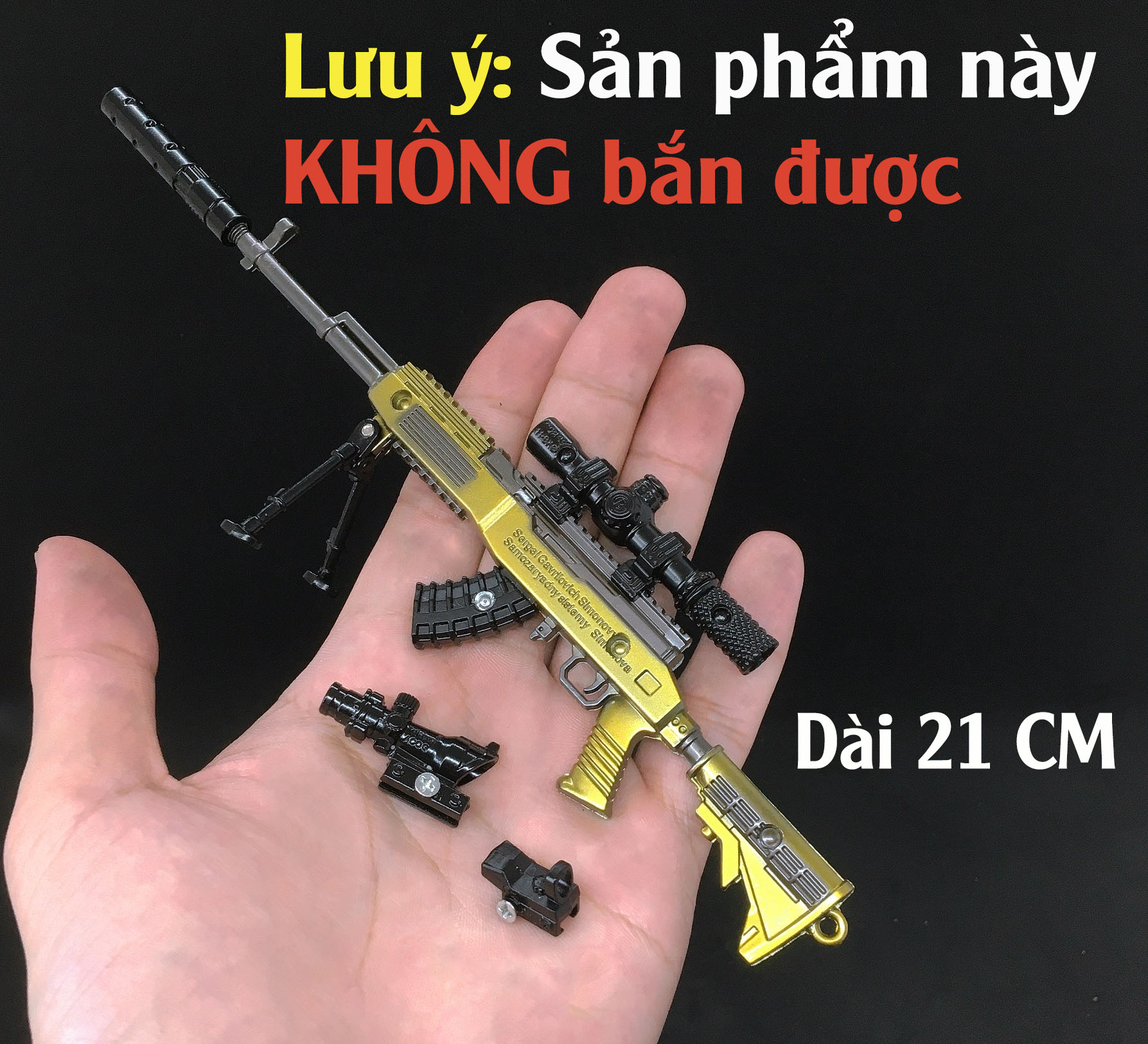 Mô Hình SKS Gold 3 Scope Dài 21 CM Trong PUBG