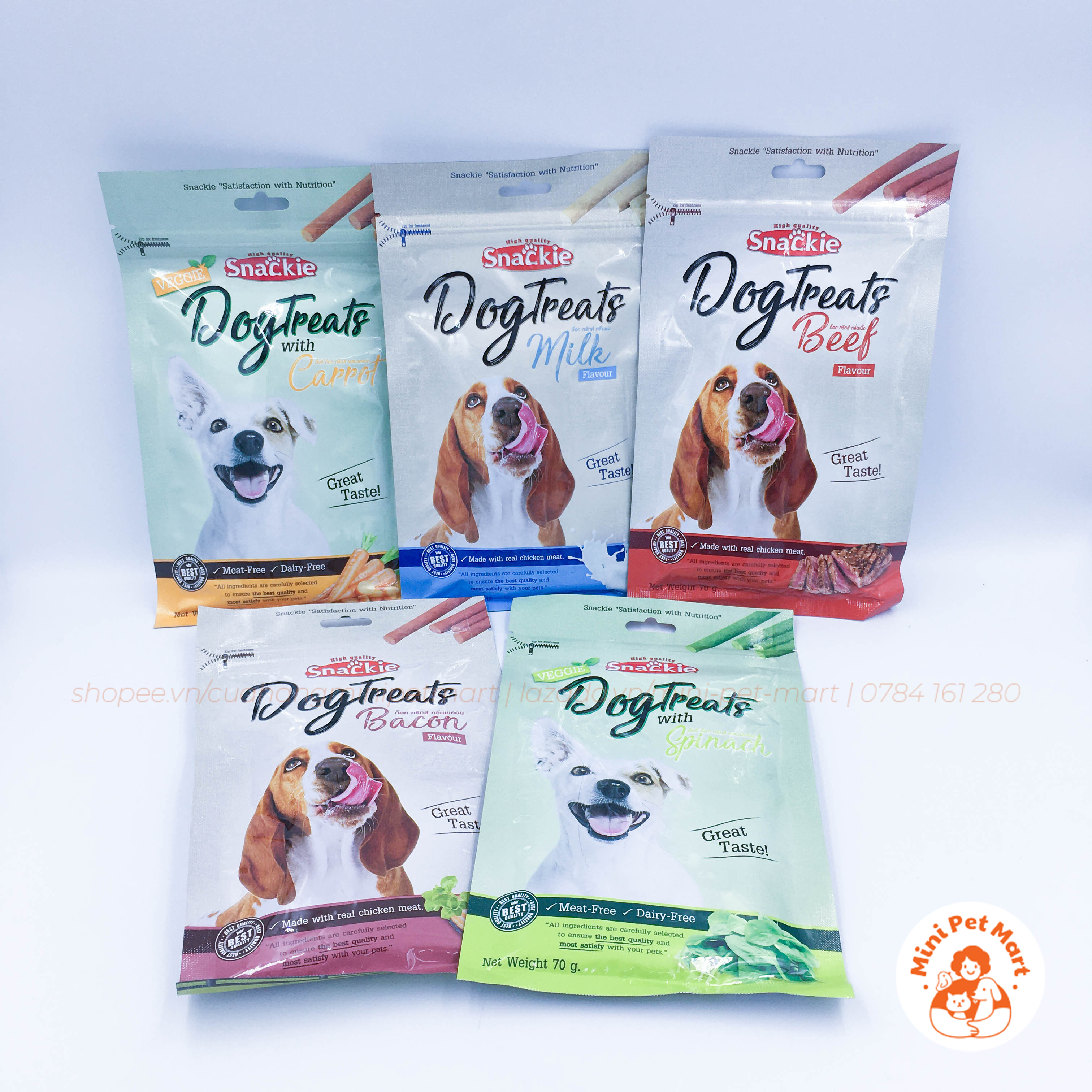 Thức ăn vặt cho chó SNACKIE 70g (14 que)