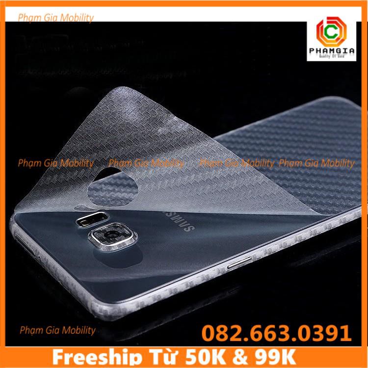 Dán Carbon Mặt Sau Samsung Note 8 Note 9 7 Fe S8 S9 Plus S7 Edge 3D Bảo Vệ Lưng Máy