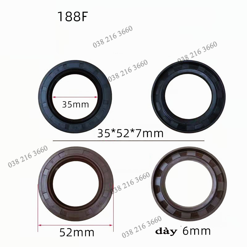 Combo 2 cái phớt đuôi máy cày188f và 190f cỡ phớt 357 phớt 35-52-7 gói hàng gồm có 2 cái phớt