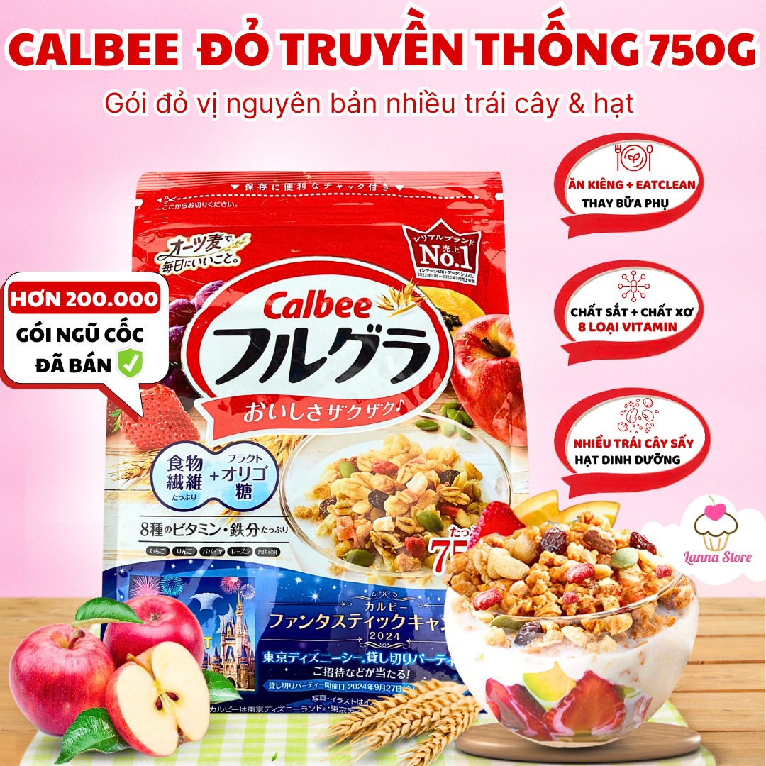 【DATE MỚI + 12 VỊ】Ngũ cốc Calbee Ăn Kiêng Giảm Cân Nhật Bản Mix Sữa Chua Hoa Quả Hạt Sấy Khô Granola Ăn Sáng Lanna Store