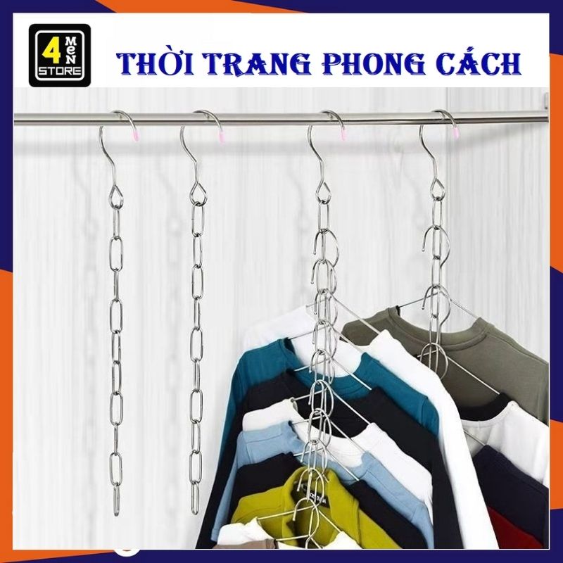 Móc xích treo quần áo thông minh 47cm - dây xích inox treo móc quần áo, đồ đa năng tiết kiệm diện tích - móc treo quần áo