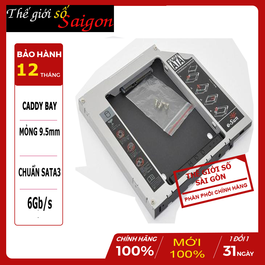 Caddy Bay mỏng 9.5mm dùng cho Laptop