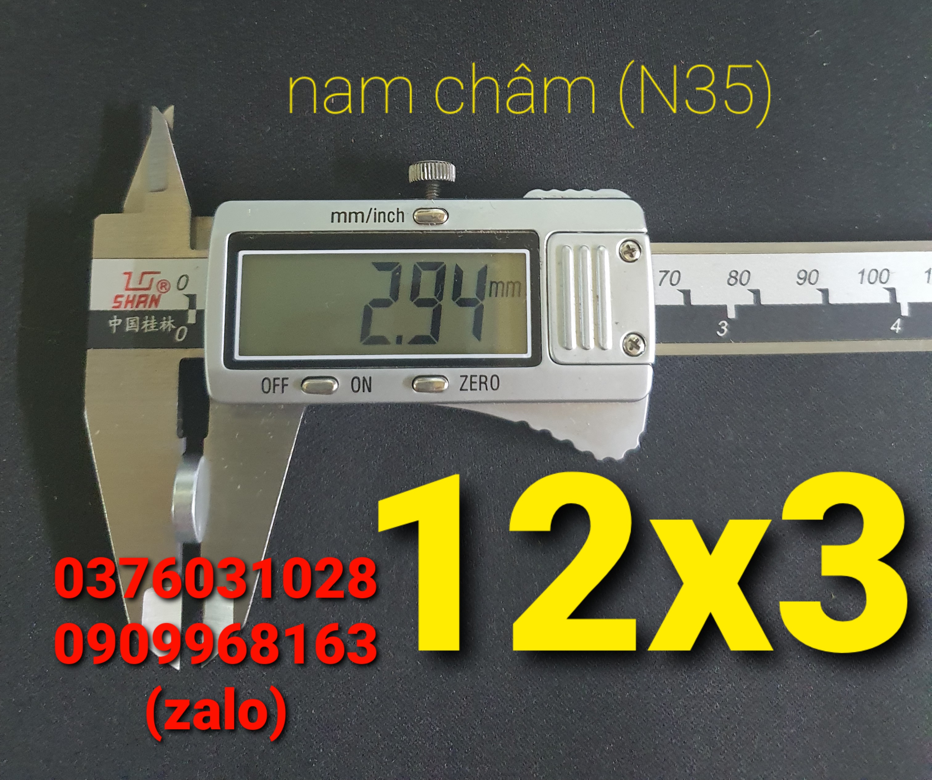 [HCM]Nam châm vĩnh cửu (N35) 12x3 (hộp 20 viên)