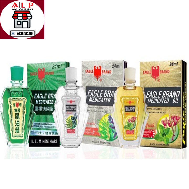[HCM]Dầu Gió Vàng Singapore Con Ó Eagle Brand 24ml