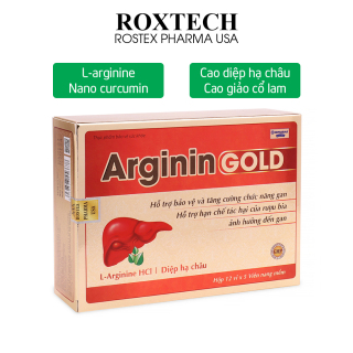 Viên uống bổ gan Arginin Gold cao giảo cổ lam, cao diệp hạ châu, L-arginine HCL giảm viêm gan, men gan, xơ gan - 60 viên thumbnail
