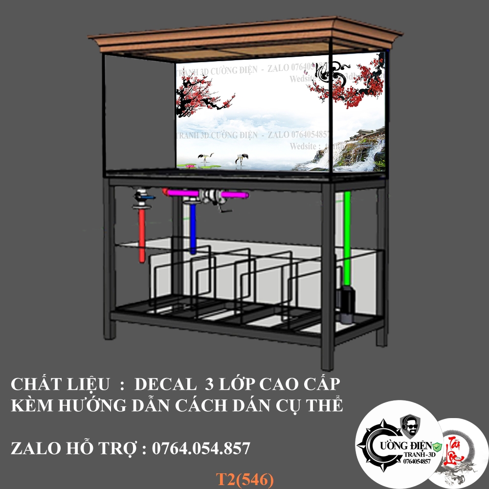 Tranh dán 3d bể cá cảnh