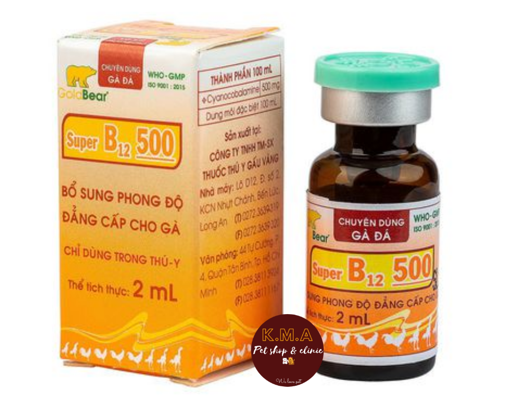 SUPER B12 500 (2ML/LỌ) Dùng cho gà đá