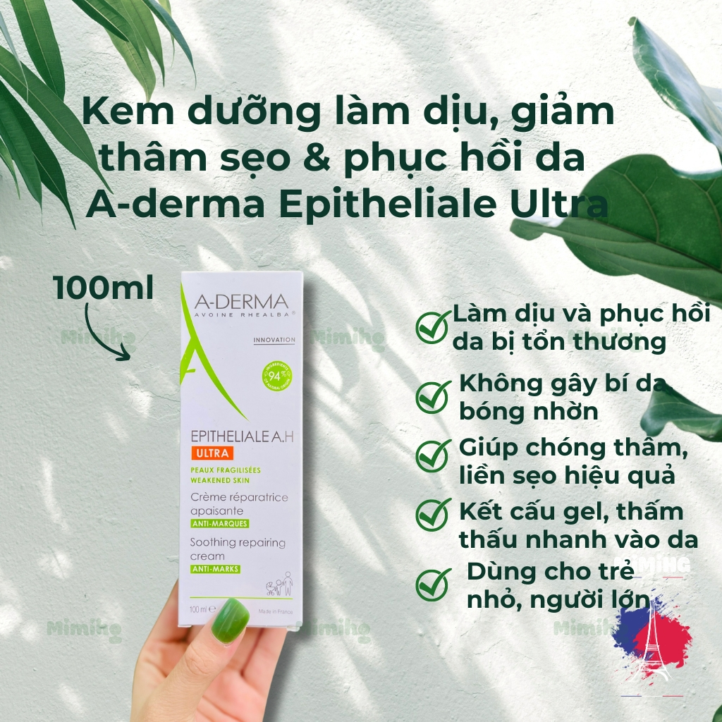 Kem aderma ultra duo epitheliale 40ml-100ml ngăn ngừa sẹo thâm_mimi hg