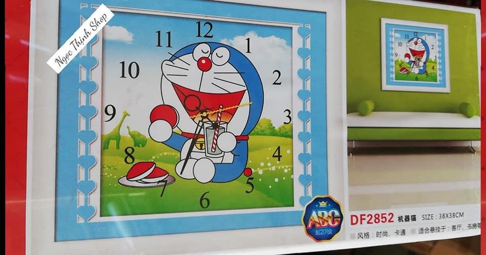 Tranh đính đá cao cấp Đồng hồ hình đoremon SIÊU DỄ THƯƠNG DF2852