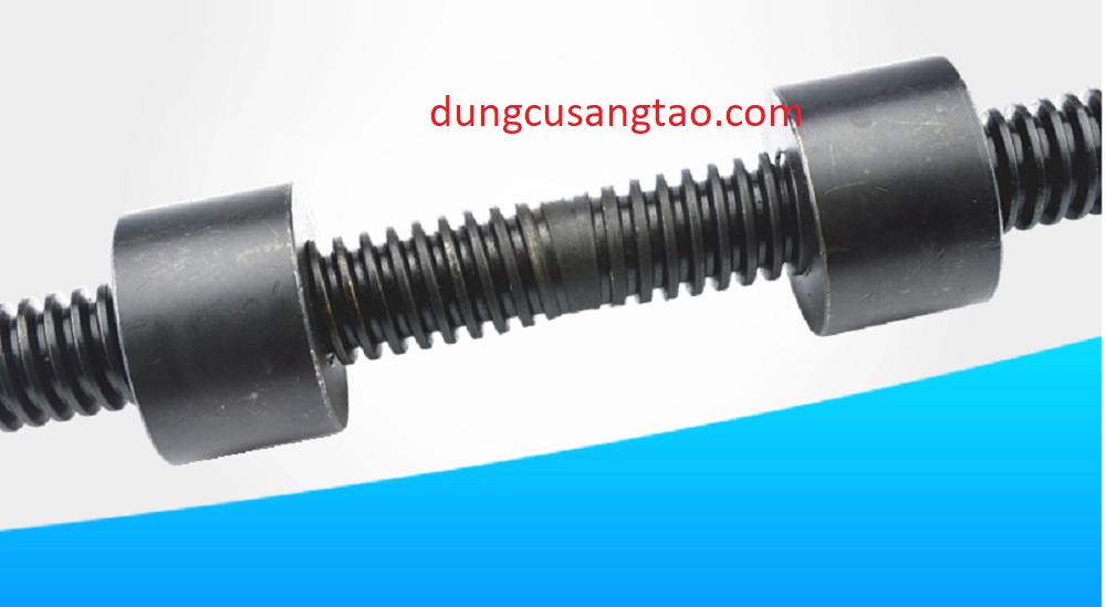 Vít me T screw thép T16 bước 4 (thanh ren T16x4 dài 1 m gồm 0.5m ren thuận - 0.5m ren ngược)