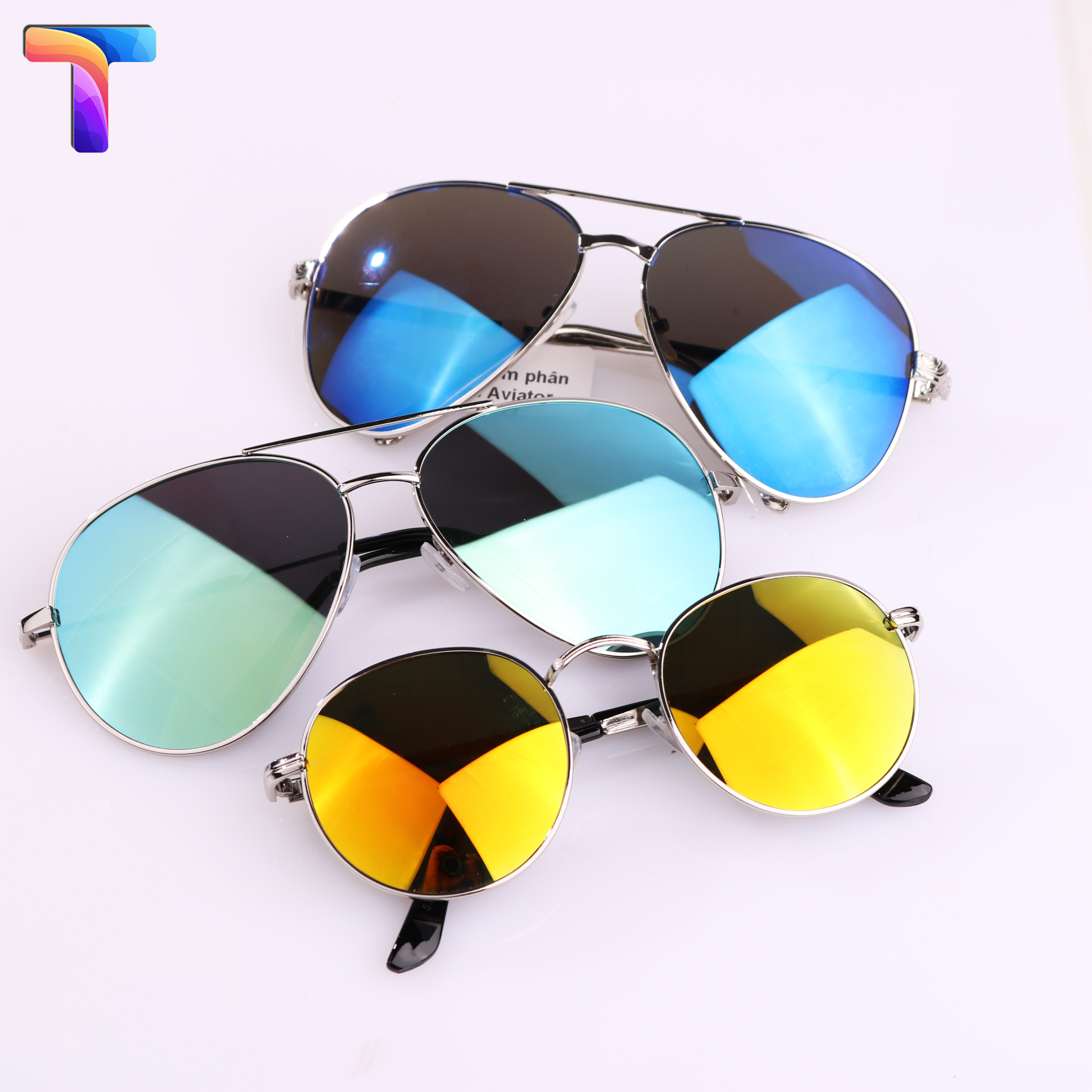 Kính râm phân cực tráng gương Aviator 0017 [ tặng kèm thẻ thử phân cực ]