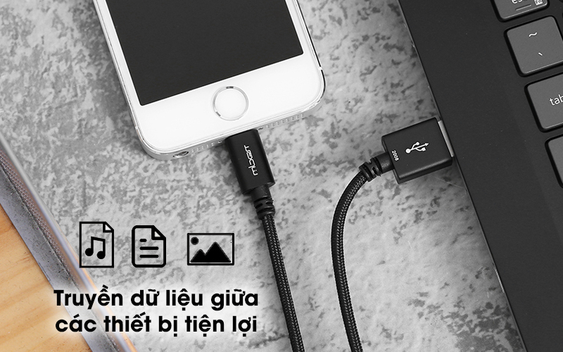 Cáp Lightning MFI 1m Mbest DS950-WB Đen ( Likenew )