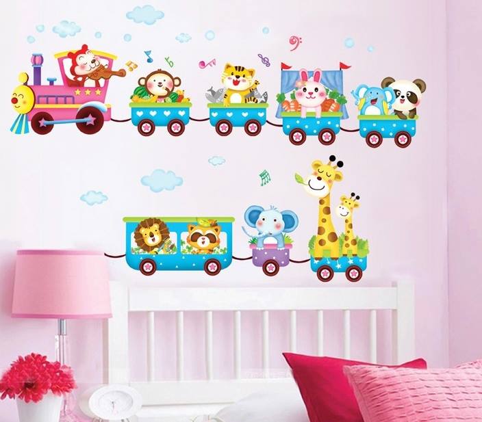 Decal dán tường đoàn tàu thú 2