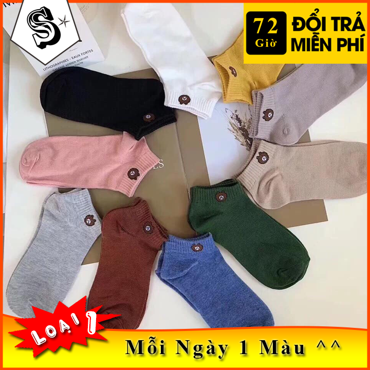 [SALE SẬP SÀN] Sét 10 đôi tất gấu brown siêu xinh(kèm túi đựng)