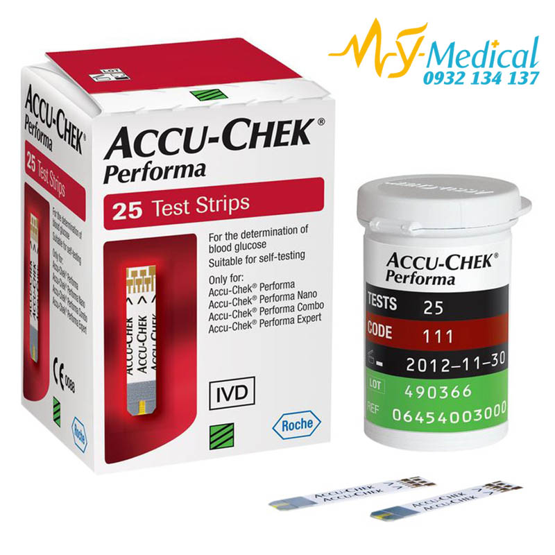 [HCM]Que thử đường huyết ACCU-CHEK Performa 25 que