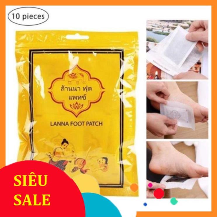 Set 10 miếng thải độc chân thái lan lanna foot patch