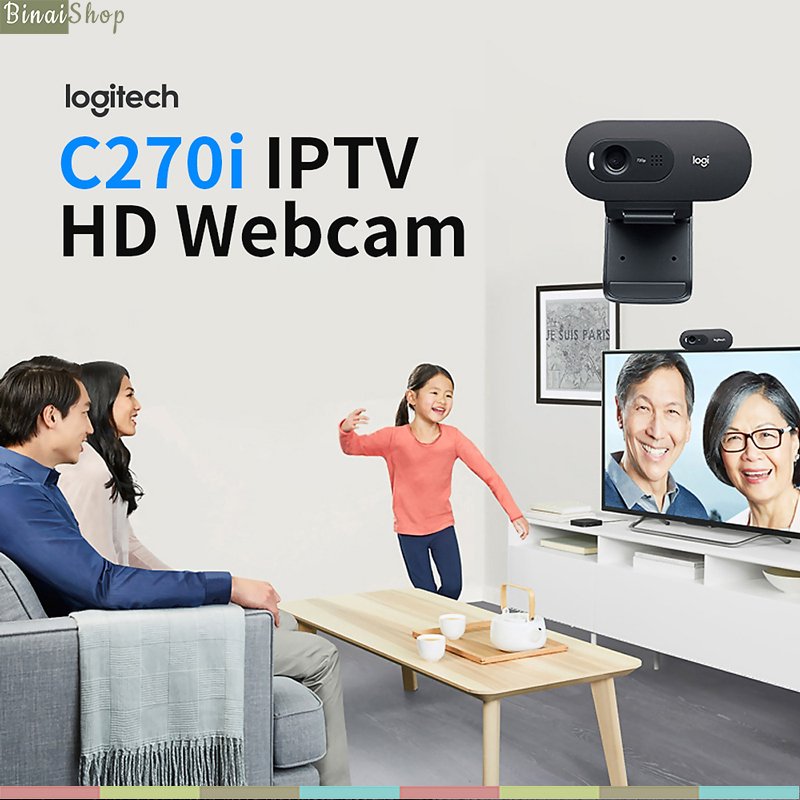 Webcam cho Tivi Android, Android box Logitech C270i IPTV [BH: 2 năm]