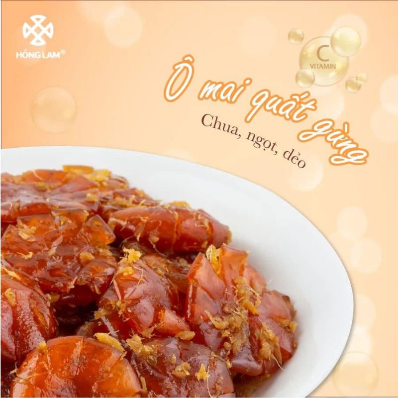 Ô Mai Quất Gừng hộp 200g - Ô mai  Hồng Lam 11 Hàng Đường