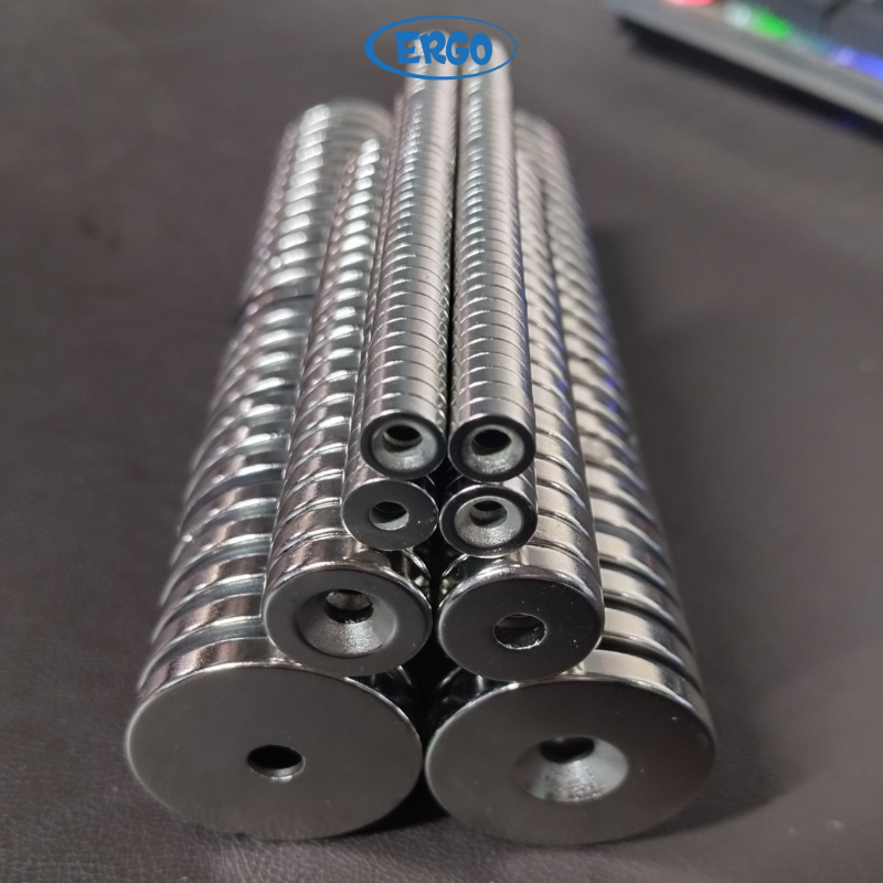 Nam châm đất hiếm có lỗ nhiều kích thước lực từ mạnh