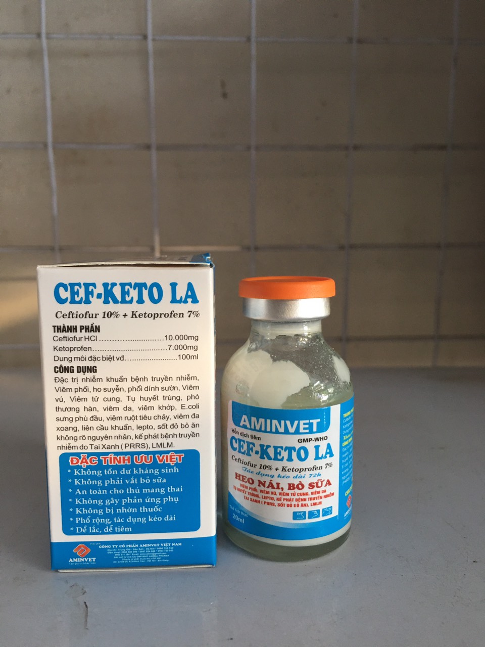 [Thú y] Cef-keto LA dùng cho chó, mèo, lợn, trâu bò (100ml/20ml)