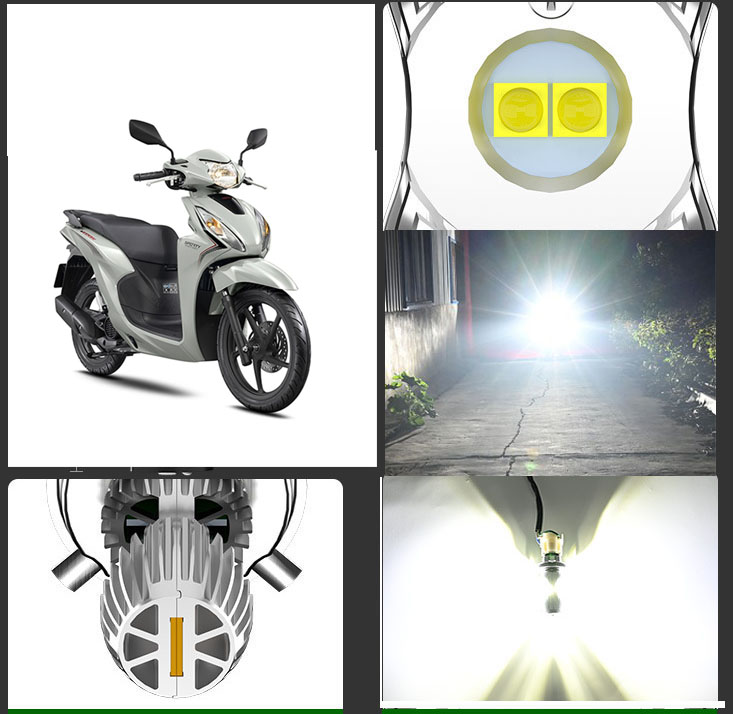 Đèn pha led siêu sáng chân H4 dùng Yamaha PG1