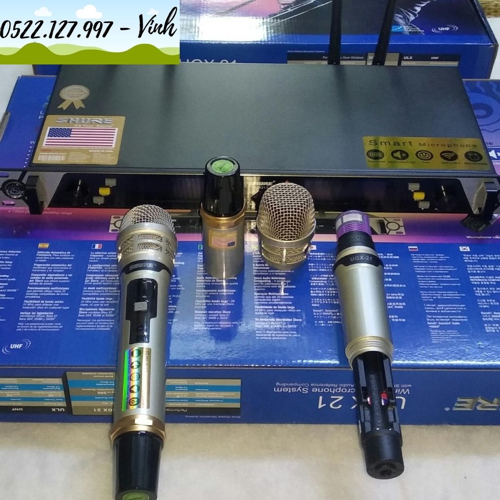 [HCM]Micro không dây SHURE UGX-21 Chính hãng 4 râu - Gia Khang Shop