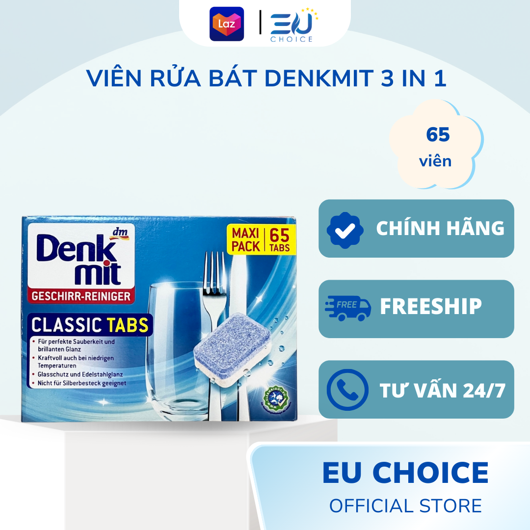 Viên Rửa Chén Bát Denkmit Hàng Nhập Khẩu Đức