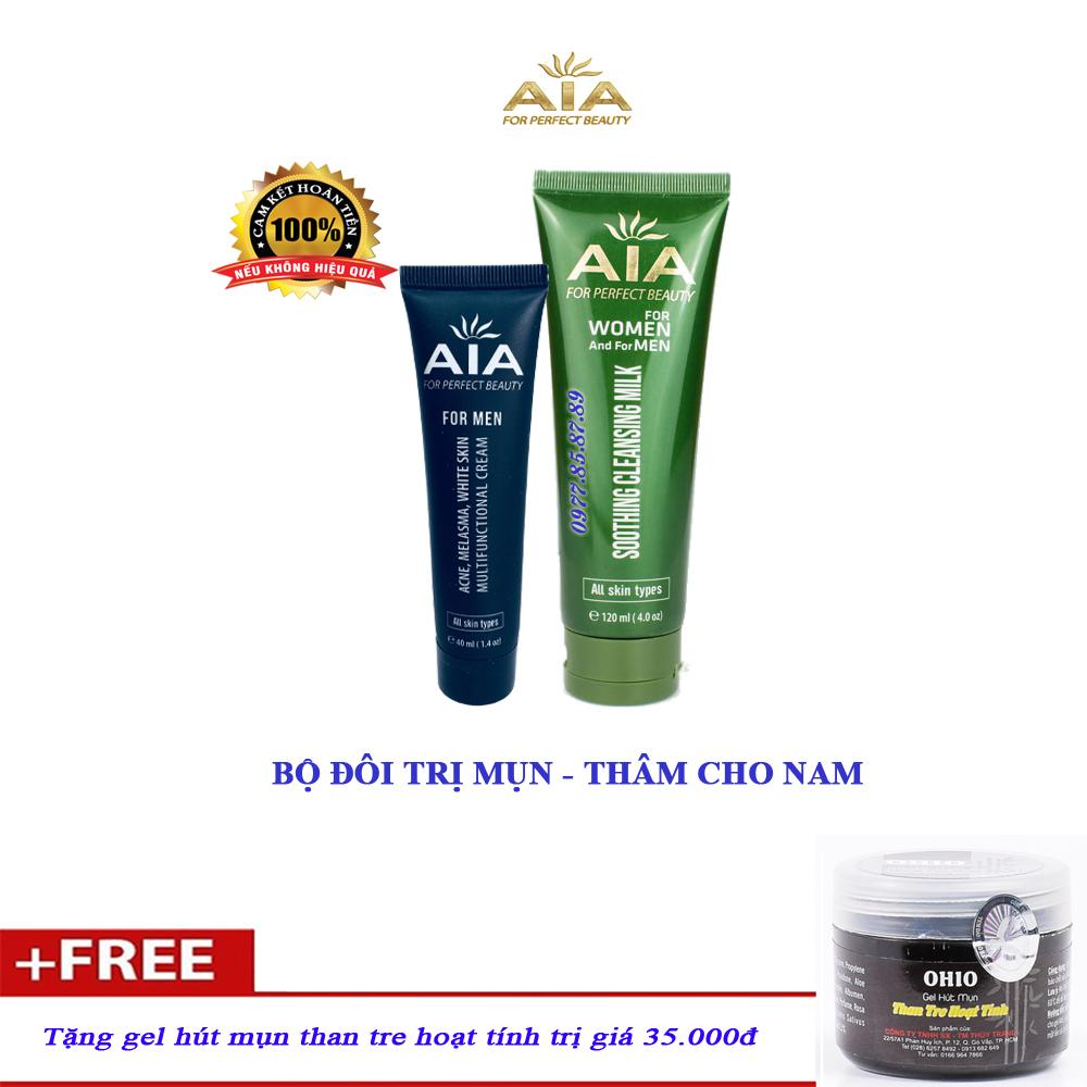Bộ mỹ phẩm ngừa Mụn chuyên sâu dành cho Nam AIA COSMETICS - Tặng Gel Hút Mụn