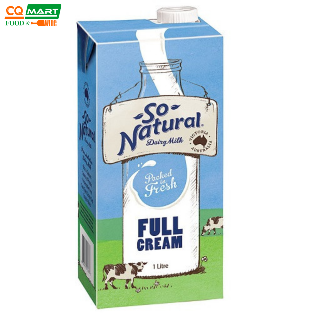 Sữa Tươi Tiệt Trùng Nguyên Kem Úc So Natural - Full Cream 1Lít