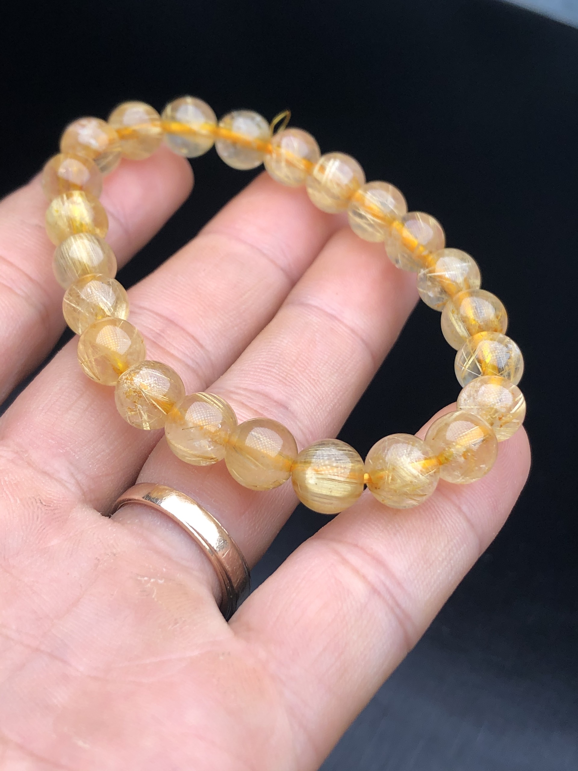 [FreeshipMAX] Vòng tay Đá Thạch Anh Tóc Vàng 8mm