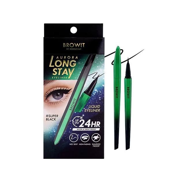 Bút kẻ mắt nước chống trôi cao cấp browit ultra fine eyeliner 0,01 mm #brown #black 0,5gr - bebeau
