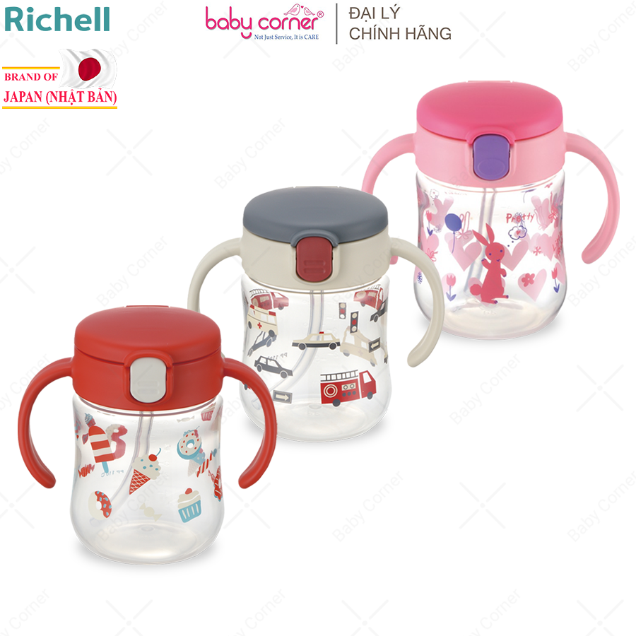 Bình Ống Hút T.L.I RICHELL 200ml, Từ 7 Tháng Tuổi