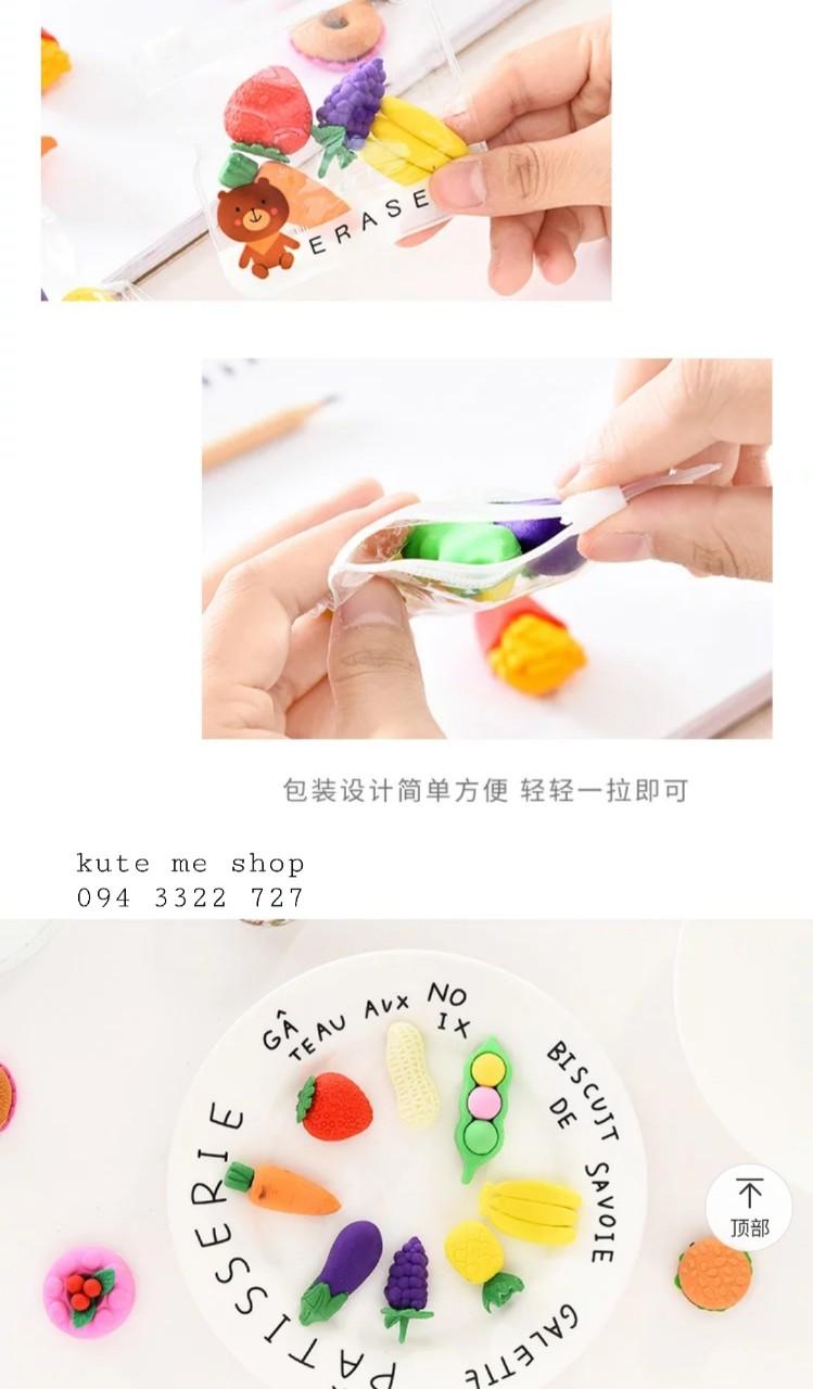 Gôm hình dụng cụ/ thức ắn, 1 túi 4 chiếc - set 2 túi