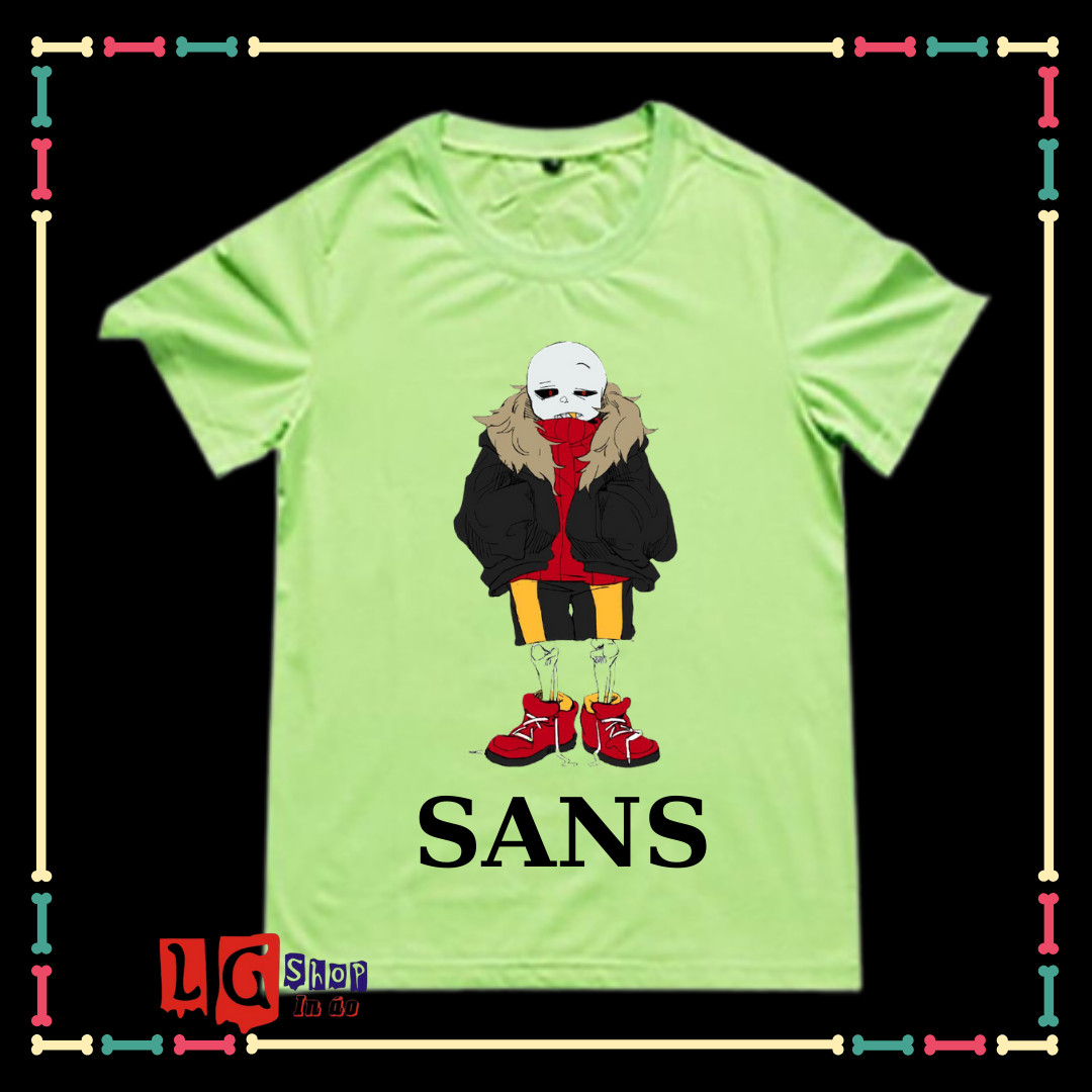 Áo Sans Undertale siêu ngầu cho trẻ em tay ngắn Form rộng thoải mái nhiều màu sắc.