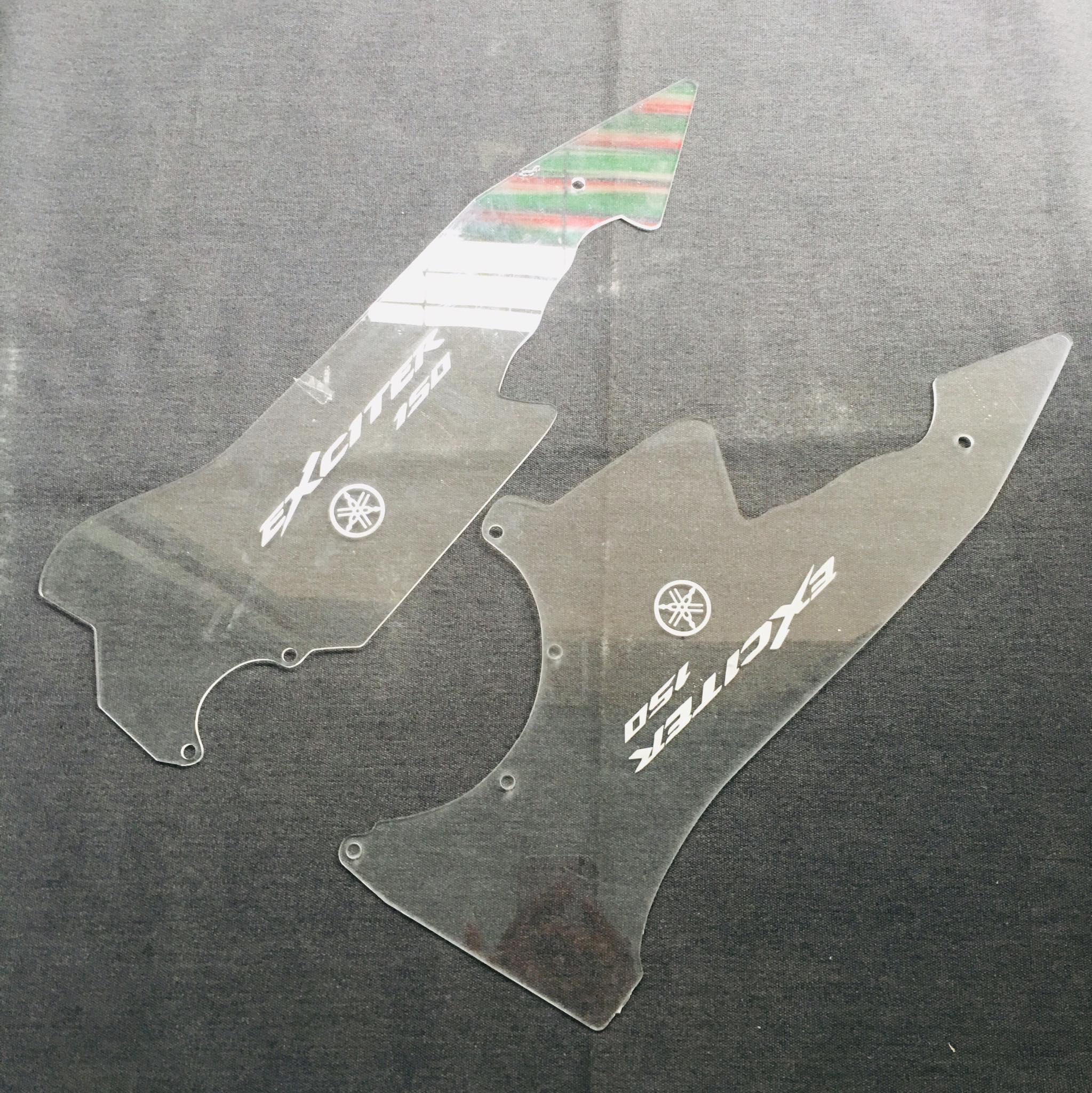 [HÀNG TRANG TRÍ] ỐP SƯỜN MICA TRONG SUỐT TRANG TRÍ XE EXCITER 150 SIÊU NGẦU SIÊU ĐẸP (2 BÊN SƯỜN XE)