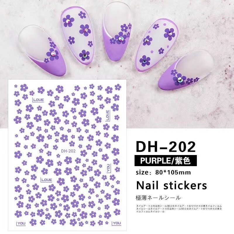 Sticker dán móng trang trí nail mẫu hoa Mai tết
