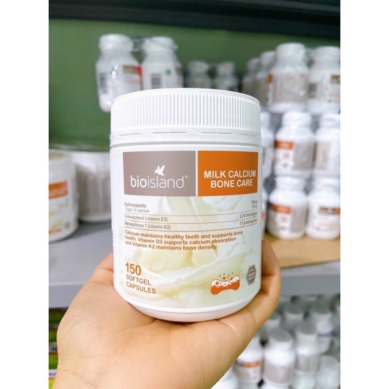 Canxi sữa hữu cơ bioisland milk calcium bone care, úc, từ 12 tuổi