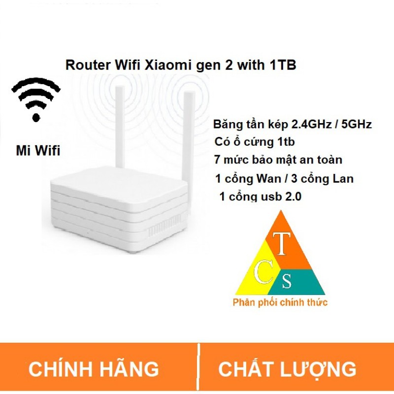 Xiaomi Router 2 with 1TB Bộ phát wifi router Xiaomi chính hãng