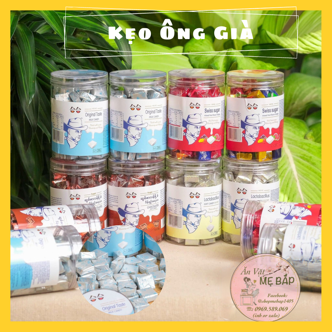 Kẹo Sữa Chua Ông Già Pocket Đài Loan 288g - Vị Sữa, Sữa Chua, Trái Cây - Shop Mẹ Bắp [Date 12/2023]
