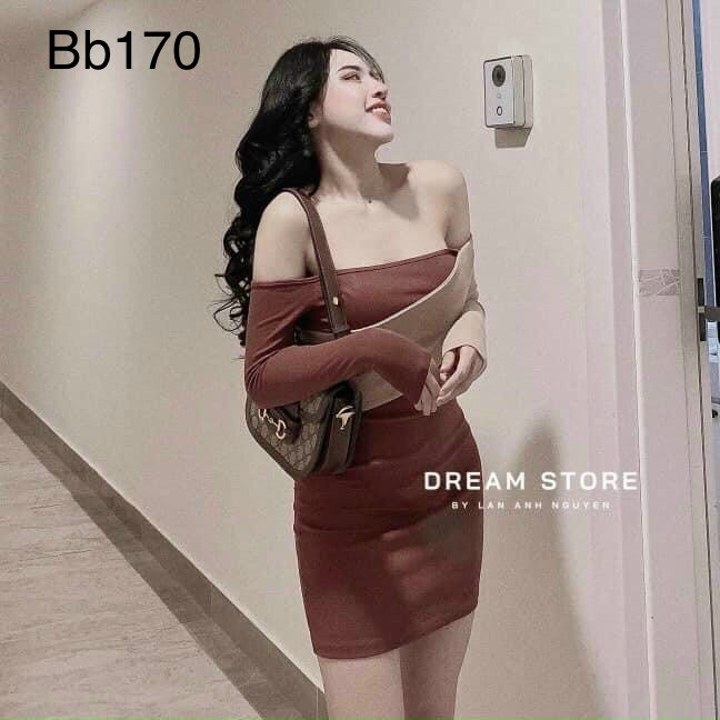 Đầm body trễ vai tay dài siêu cute