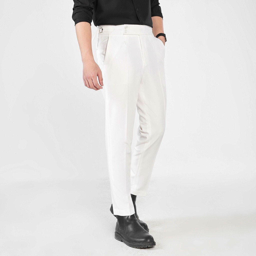 Quần âu nam hàn quốc cạp cao đai lệch , quần âu tây nam sidetab mẫu mới - qa18