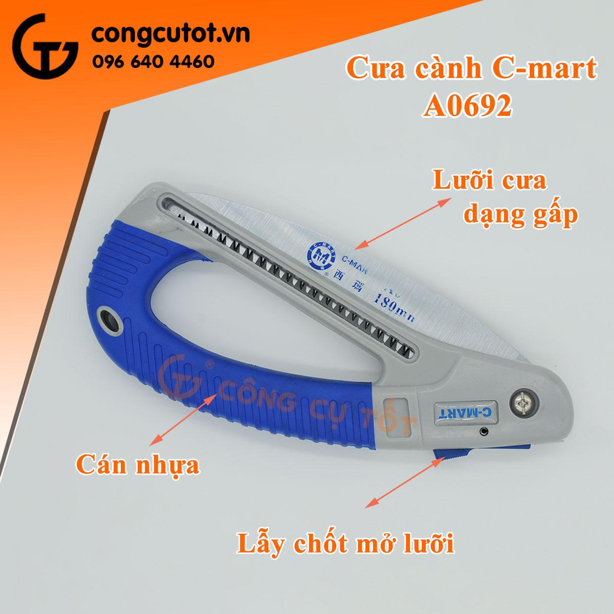 Cưa cắt cành dạng gấp C-mart A0692 180mm