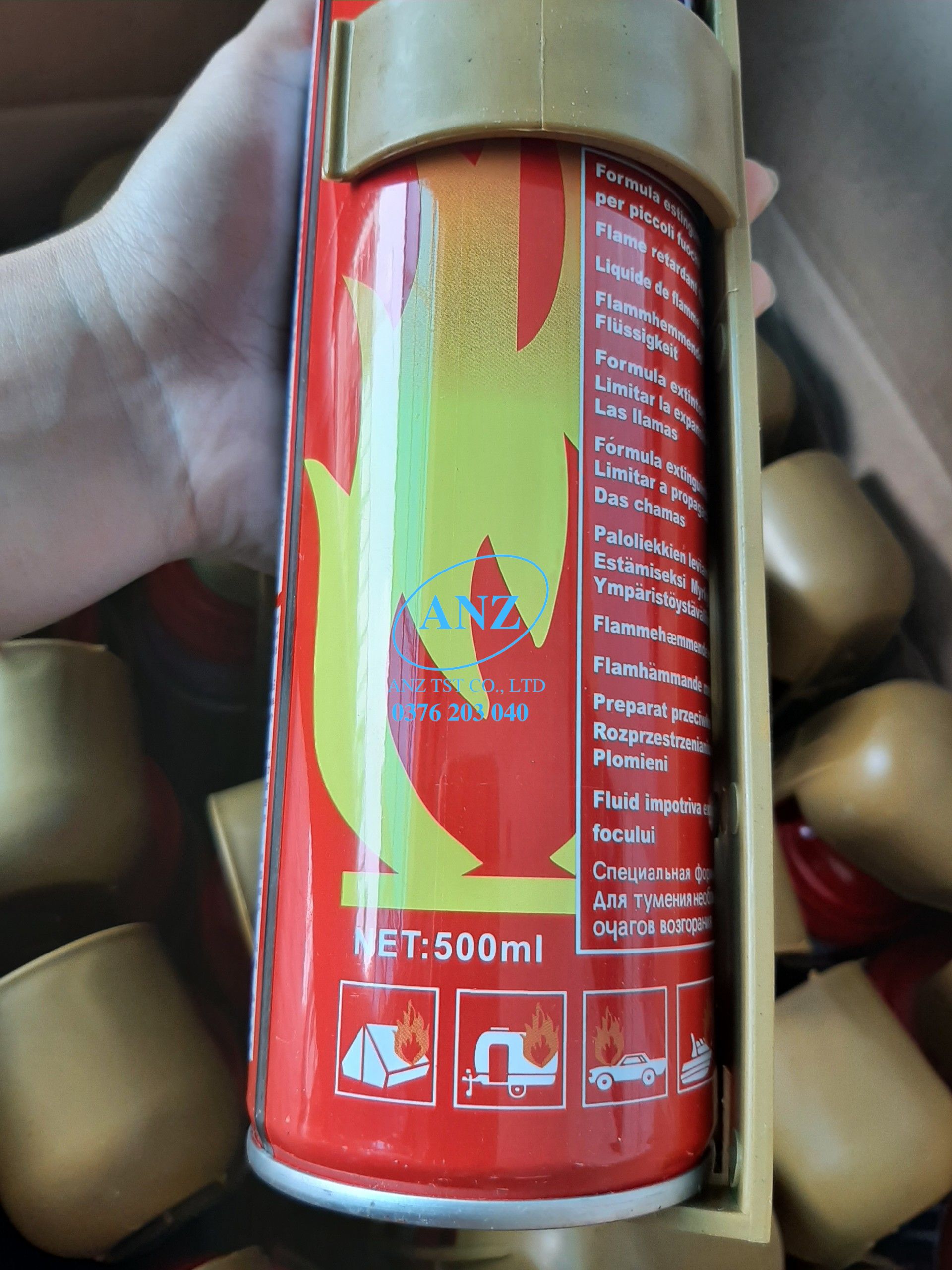 Bình chữa cháy mini Foam 500ml dùng cho xe hơi
