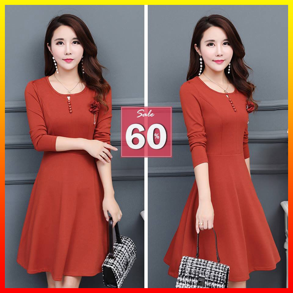 Đầm Xòe Nữ Phong Cách Trẻ Trung, Chất Liệu Lụa Tơ Tằm
