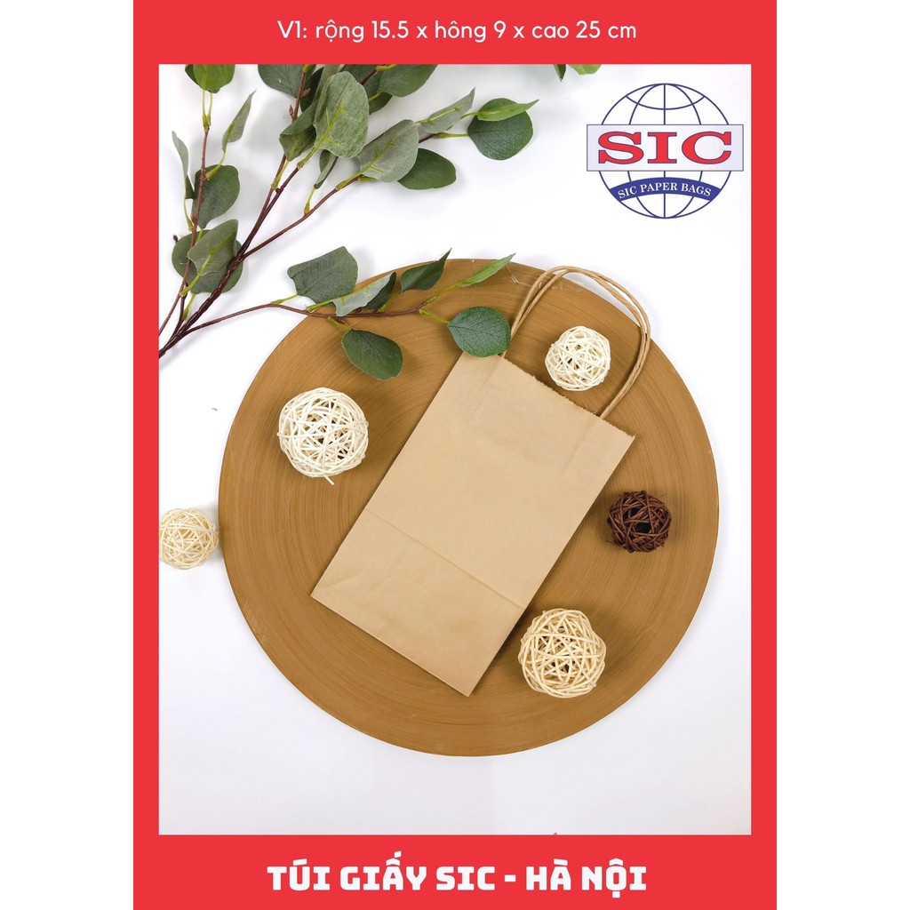 [SET 100 CHIẾC] TÚI GIẤY V1-15,5x9x25 cm CÓ QUAI