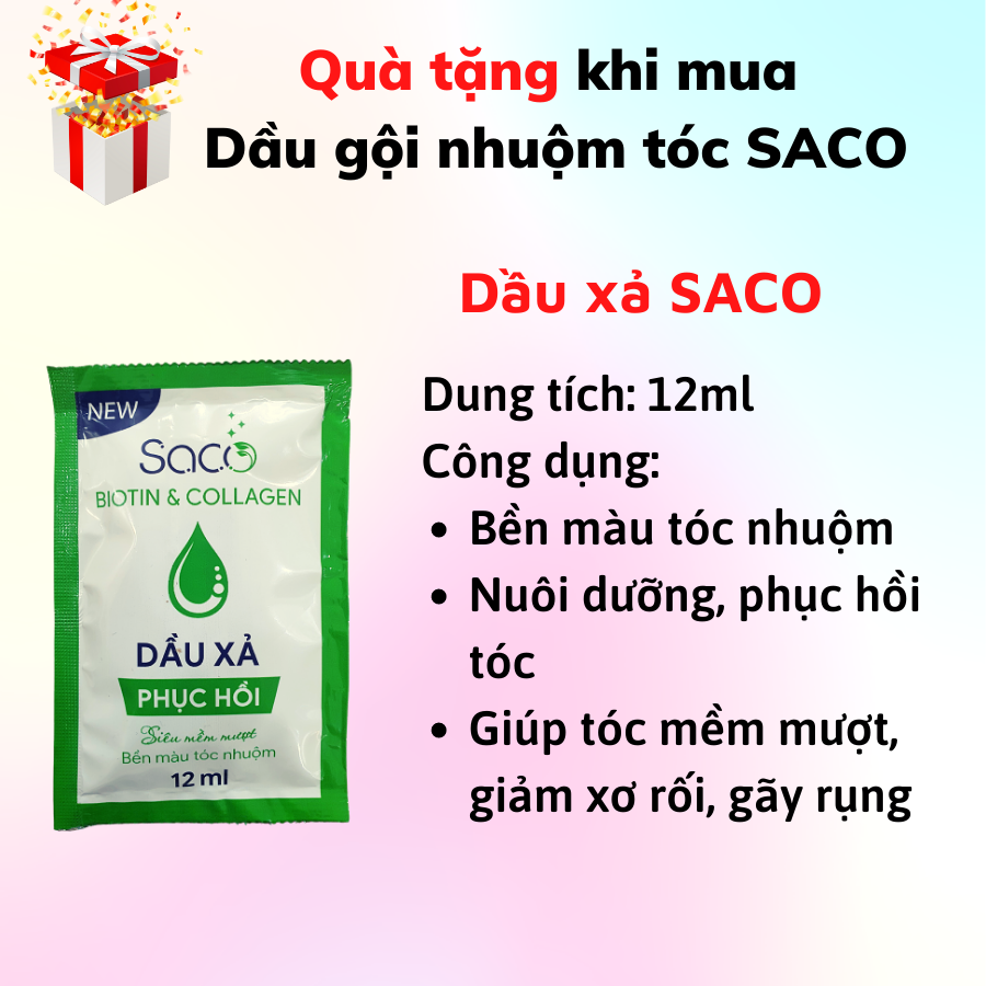 LƯỢC SACO PHỦ BẠC CHÍNH HÃNG  dầu gội nhuộm tóc  lên màu CHUẨN ĐẸP từ mọi nền tóc màu NÂU Cafe