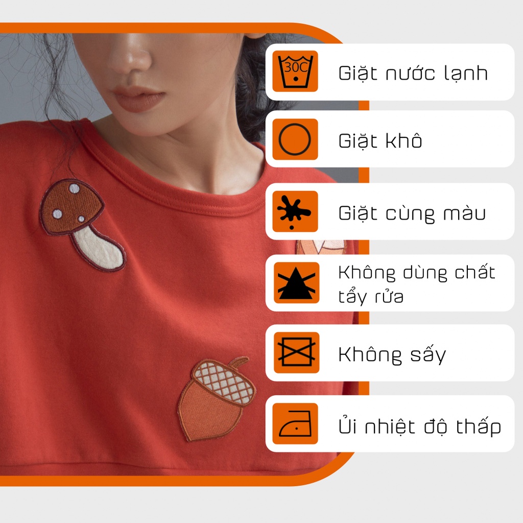 Áo nỉ nữ croptop cổ tròn – PHA33 – Cotonfio